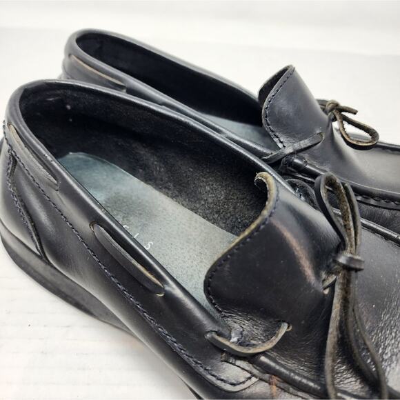 Manels Men's Black Leather Loafers Vintage Leather Slipons Casual Gifts Size 7 - Picture 6 of 13